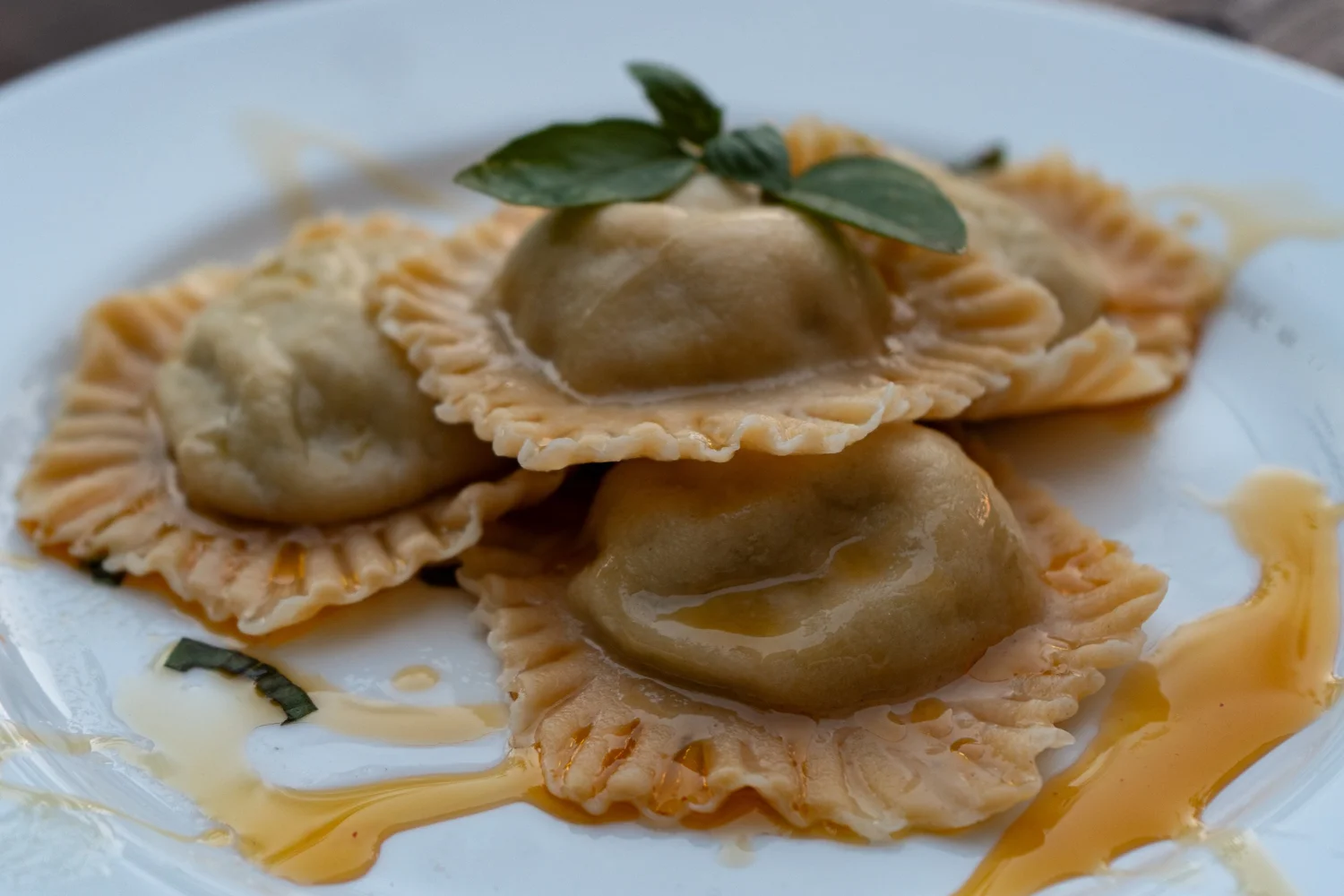 Finished ravioli dish