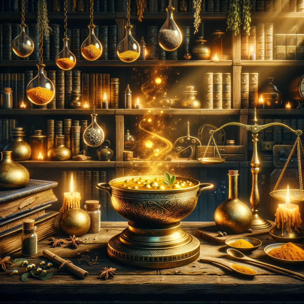 Alchemist's golden curry with aromatic spices