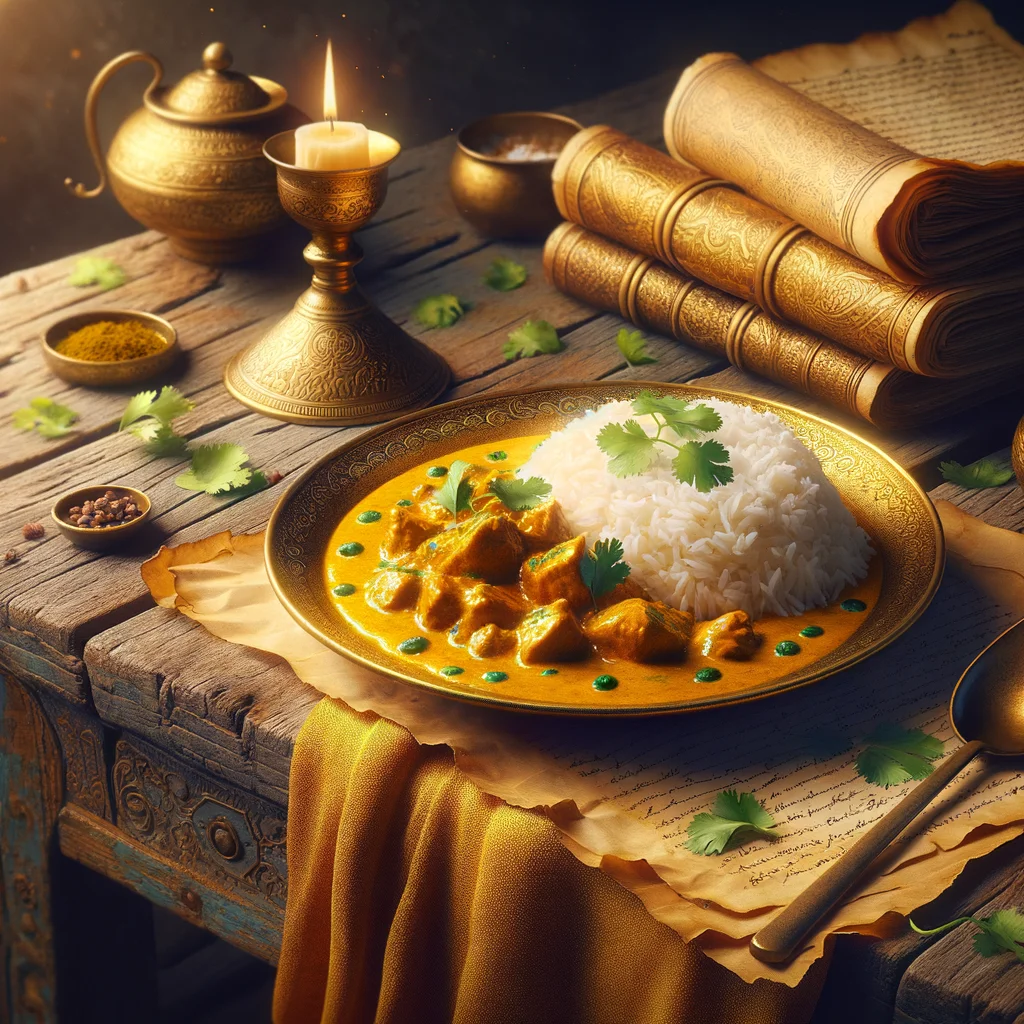 Finished alchemist's curry plated with basmati rice