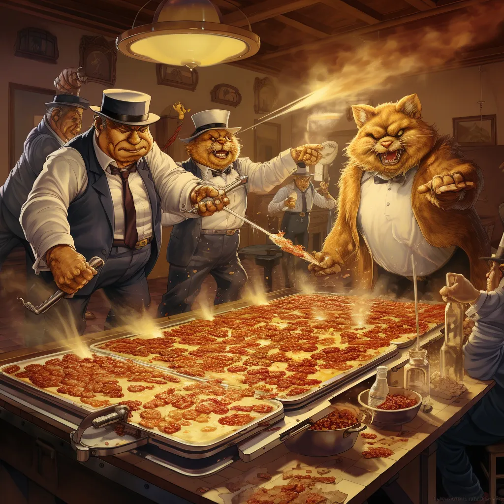 Mobsters shooting at lasagna