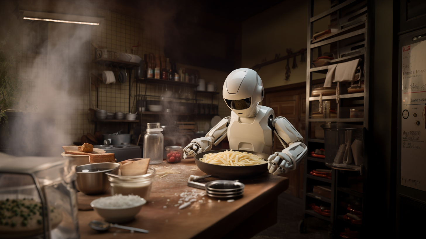 Marvin the Paranoid Android made of fresh pasta