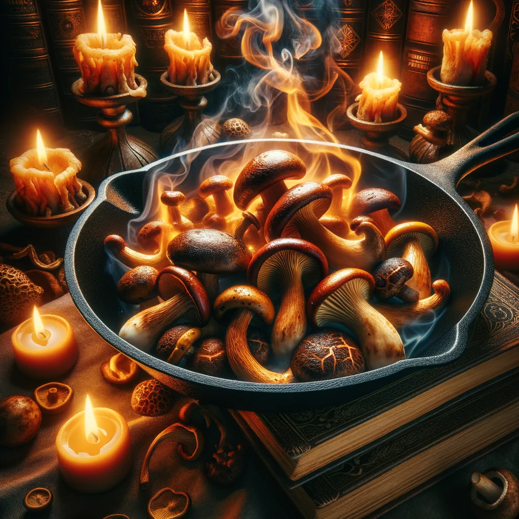 Risotto being stirred in a wide pan