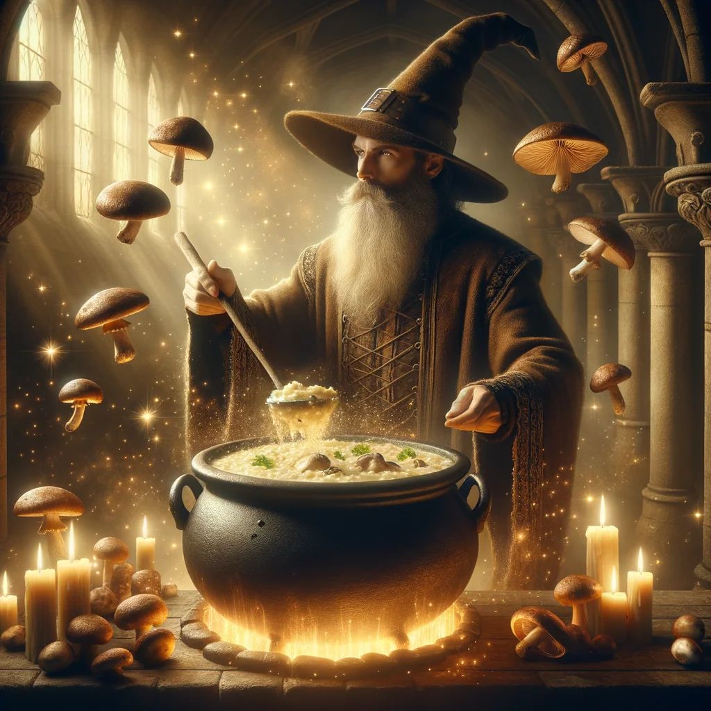 Wizard's whimsical risotto with mushrooms